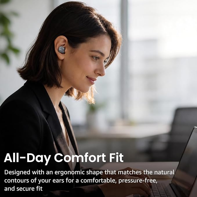 TOZO NC9 Hybrid Active Noise Cancelling Wireless Earbuds, 60H, LED Display | 6 Mic ENC Clear Calls, Deep Bass Sound, IPX8, in Ear Bluetooth 5.3 Headphones,32 EQs via APP, Comfort Fit Ear Buds, Gray - Image 7
