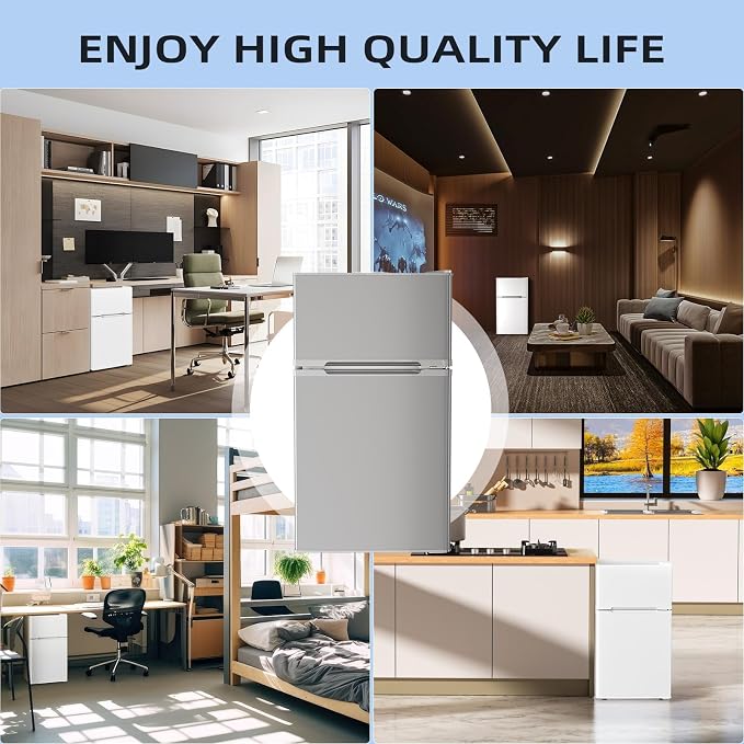 Antarctic Star 3.1 Cu.Ft.Compact Refrigerator with Freezer,Mini Fridge 2-Door with Adjustable Removable Shelves,For kitchen/Apartment/Dorm/Office,GREY - Image 6