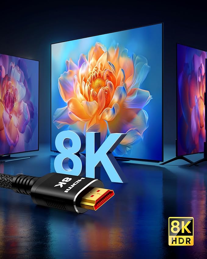 Snowkids Long HDMI Cable 25 ft, 8K 48Gbps Ultra High-Speed HDMI 2.1 Cables Cord - Image 8