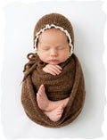 Newborn Photography Props Wraps & Ruffle Edge Bonnet by CHICODISE