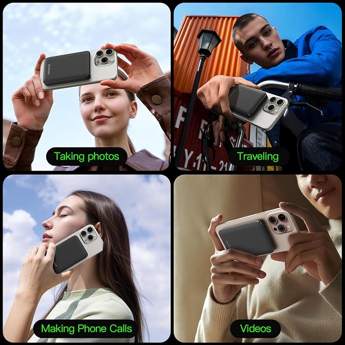 Ouotoo New for Magsafe Portable Charger,5000mAh Power Bank with Type-C 20W PD Fast Charging Travel, Lightweight and Slim, LED Display for Magsafe Battery Pack for iPhone 17/16/15/14/13/12 All Series - Image 5