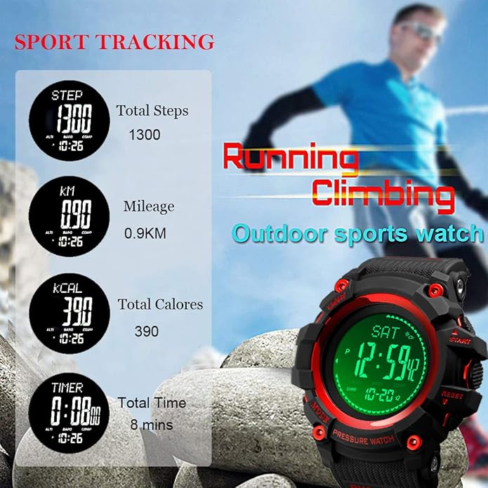 Watch Compass, Altimeter Barometer Thermometer Temperature, Military Army - Image 5