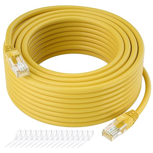 Cat5e Ethernet Cable 50 FT, Long Cat 5e Internet Cable, Standard RJ45 Connector by Kxable