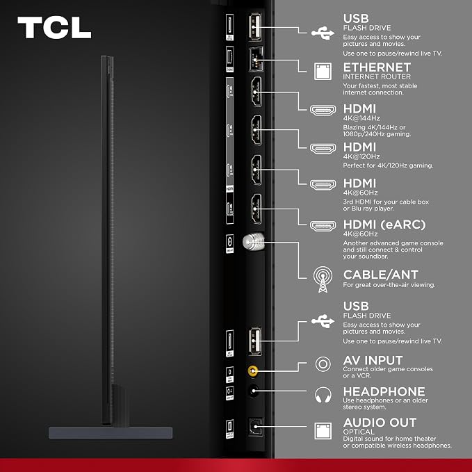 TCL 98-Inch QM85 QLED 4K Smart QD-Mini LED TV with Google TV (98QM851G, 2024 Model) Dolby Vision IQ HDR, Dolby Atmos, Game Accelerator up to 240Hz, Voice Remote, Works with Alexa, Streaming Television - Image 16