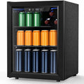 Electactic 1.7 Cu.ft Beverage Refrigerator Cooler, 68 Can Mini Fridge Glass Door with Adjustable Shelves, Digital Temperature Display, Freestanding Small Drink Fridge for Home, Office or Bar(Black) by Electactic