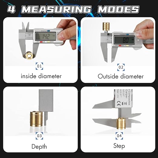 Electronic Digital Caliper, LCD | 0 to 6 inch inch/mm Conversion, Automatic - Image 6