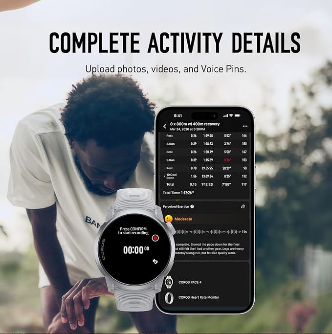 COROS PACE 4 Ultralight Sport GPS Watch, 1.2" AMOLED Touchscreen, 19 Days of - Image 6