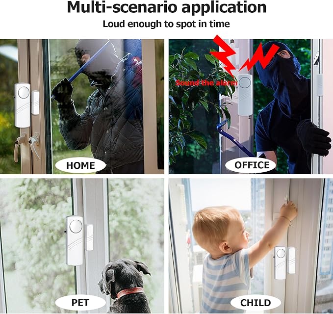 Security Door Window Alarm, 90DB Wireless Sensor Door Window Burglar Alarm - Image 5