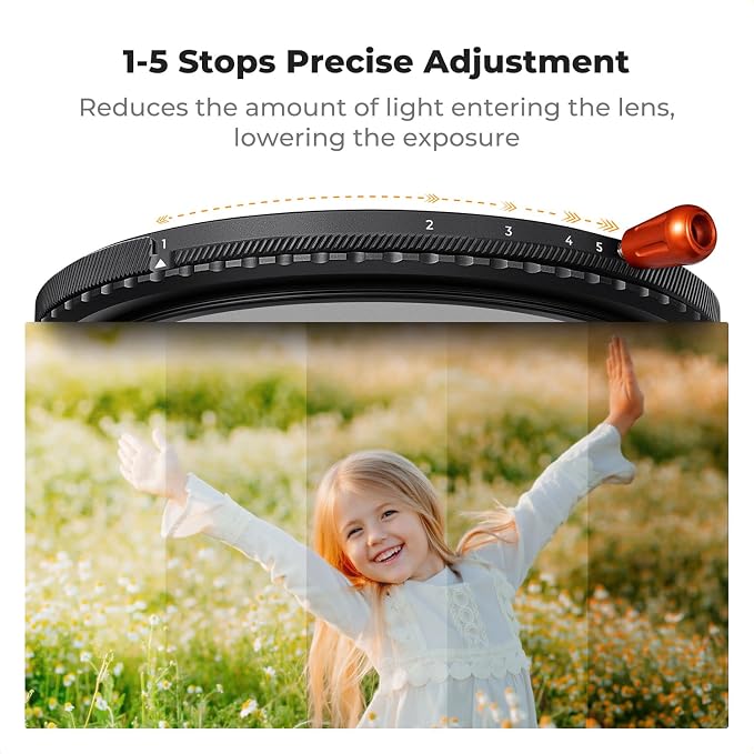 K&F CONCEPT 52mm Black Diffusion Mist Effect 1/4 & Variable ND2-32 & Circular - Image 5