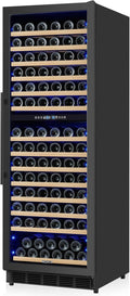 Dual Zone Wine Cooler Refrigerator, 24 Inch Wine Fridge Freestanding or Built-in, 154 Bottle Large Capacity Wine Cooler with Advanced Compressor, Air-circulation System and Low Noise - Black by MZAVP
