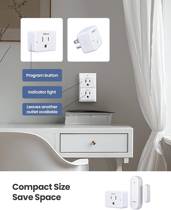 Zoiinet Door Sensor Outlet Plug Kit, Wireless Mini Contact Window Sensor - Image 7
