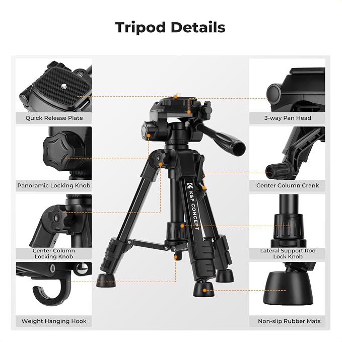 K&F CONCEPT 25" Mini Desk Tripod - Image 4