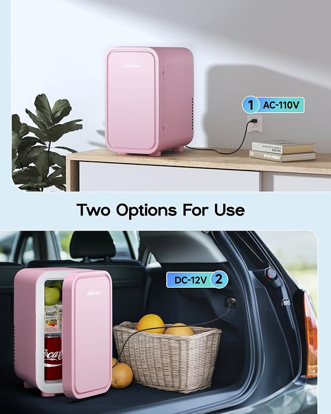 BEICHEN Mini Fridge,6 Liter / 8 Can Small Fridge for Bedroom, Car, Office | Cooler & Warmer for Food, Drinks,Energy Saving, Low Noise,110V Ac/12V Dc,Compact & Portable - Image 7
