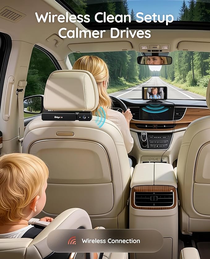 Babyvue BV6 Wireless Baby Car Camera Fast Setup, No Wiring Car Baby Monitor | - Image 2