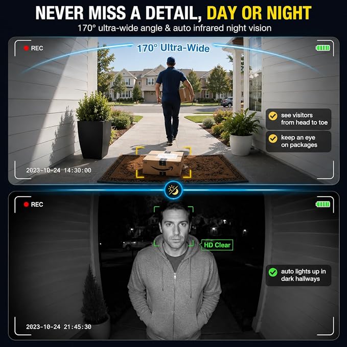 TKMARS Video Doorbell Wireless Doorbell Camera, - Image 4
