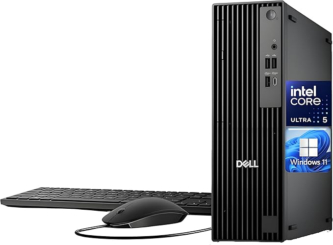 Dell Pro Slim QCS1250 Business Desktop Computer, Intel Core Ultra 5 235(Beats i7-12700), 16GB DDR5, 1TB PCIe SSD, Dual 4K Monitor Support, USB-C, HDMI, RJ-45, Wi-Fi, Wired KB & Mouse, Windows 11 by Dell