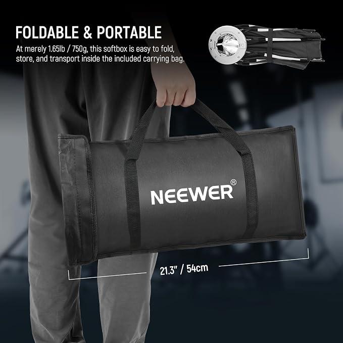 NEEWER Octagonal Softbox Kit, 17.7" Parabolic Soft Box - Image 7