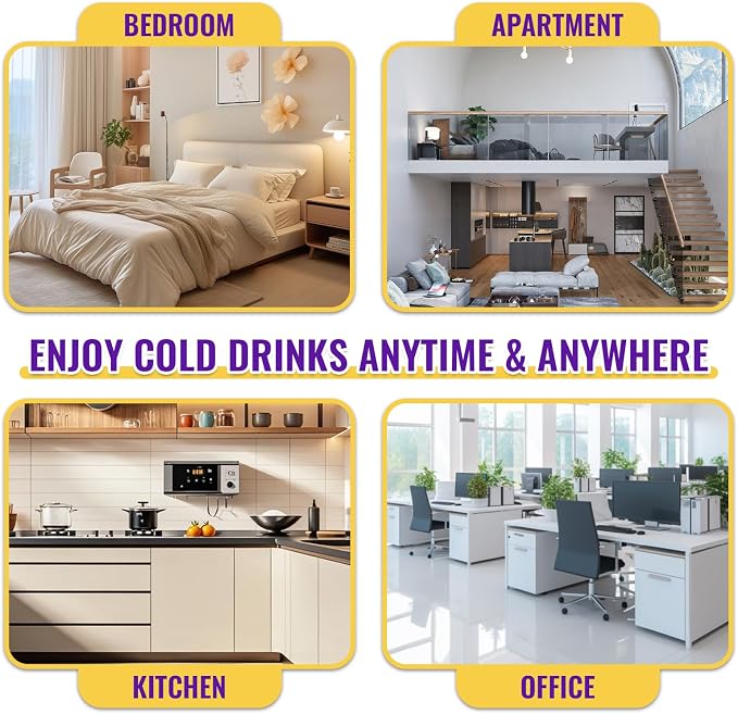 3.5 Cu.ft Beverage Refrigerator Cooler, Mini Fridge with Glass Door for Beer Soda or Water, Small Drink Cooler Machine Clear Front Removable Shelves perfect for Home, Bar, Office - Image 8