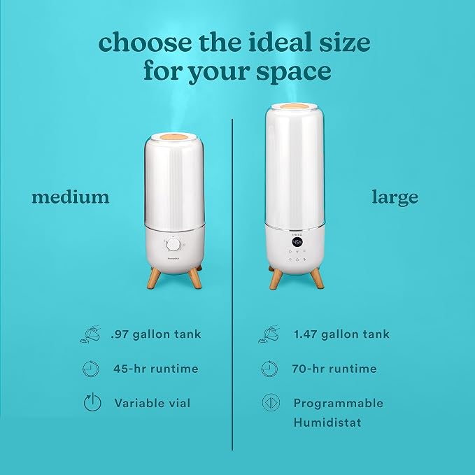 Homedics Ultrasonic Humidifier, Bedrooms and Home Offices, 0.97-Gallon Tank, 45-Hour Runtime, Visible Ultra-Quiet Cool Mist, Aromatherapy, Demineralization Cartridge, Night-Light, Auto-Off, White - Image 7