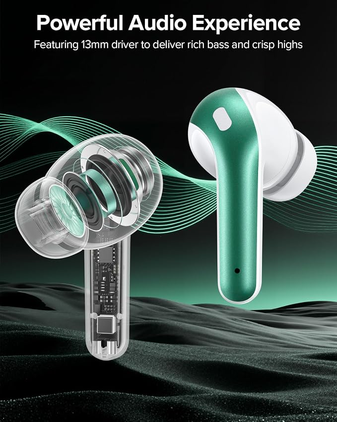 TAGRY Bluetooth Headphones True Wireless Earbuds 60H Playback LED Power Display Earphones with Wireless Charging Case IPX5 Waterproof in-Ear Ear buds with Mic for TV Smart Phone Laptop Computer Sports - Image 4