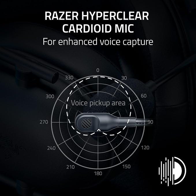 Razer BlackShark V2 X Wired PlayStation Gaming Headset, Black | 50mm Drivers, Cardioid Mic, Lightweight, Comfortable Noise Isolating Earcups, For PS5, Xbox Series X, PC, Switch, 3.5 mm Jack - Image 3