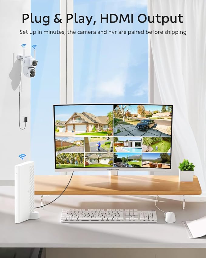 Dual Lens Security Cameras Wireless Outdoor, 2K Full HD Video, 360° View - Image 5