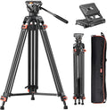 COMAN 74" Camera Tripod, Heavy Duty Video Tripod by COMAN