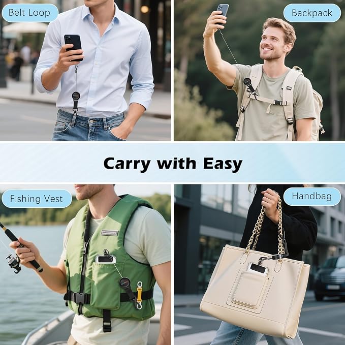 MoKo Anti-theft Phone Tether, Phone Lanyard Retractable Steel Line Cellphone - Image 7