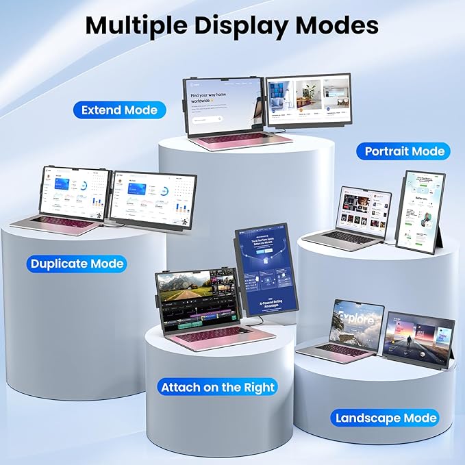 Redalf 15.6" Laptop Screen Extender, FHD 1080P Portable Monitor, Detachable and - Image 3