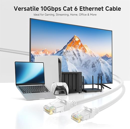 Cable Matters 10Gbps 5-Pack Snagless Cat 6 Ethernet Cable - 10ft - Image 2