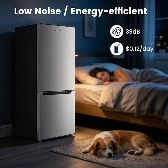 Apartment 7.1 Cu.Ft Refrigerator with Bottom Freezer Silver | Office Fridge with Bottom Freezer, Large Capacity, Energy Saving, Adjustable Thermostat, Low Noise - Image 6