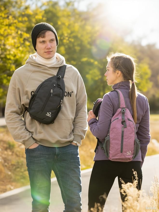 WATERFLY Crossbody Sling Backpack Sling Bag Travel Hiking Chest Bag Daypack - Image 7