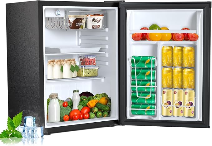 Electactic 2.56 Cu.ft Compact Refrigerator with Reversible Single Door, Silver - Image 8