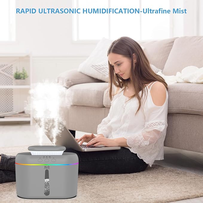 2L humidifiers for bedroom humidifier Home Ultra-Quiet 28 dB Quiet Supersized Cool Mist Air Humidifier for Baby Nursery，Dual Nozzie，Easy to Clean & Fill, 7 Color NightLight - Image 2