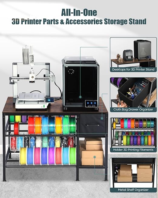 AHOWPD 3D Printer Table with Filaments Storage - Image 4