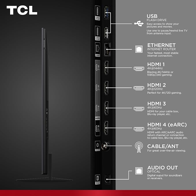 TCL 85 Inch Class QM7K Series | Mini LED QLED 4K HDR | 85QM7K, 2025 Model | 120HZ-144HZ Anti Reflective Screen Smart Google TV Dolby Atmos Onkyo Audio | Voice Remote Alexa Gaming Streaming Television - Image 30