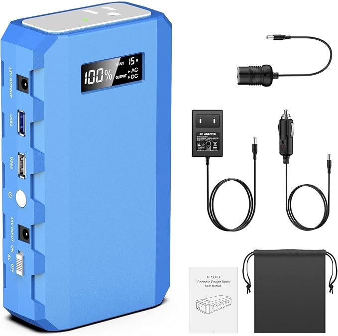 Portable Power Station with AC Outlet, Powkey 65W/110V External Battery Pack 24000mAh/88.8Wh Power Pack, Portable Power Source Supply Backup for Outdoor Tent Camping Home Blue - Image 7