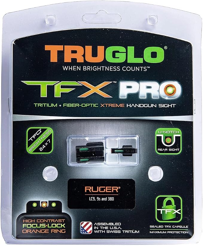 Truglo TFX PRO Handgun Sight, Glowing Shock Proof Tritium and Fiber Optic Night - Image 4