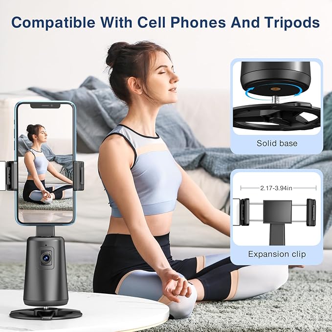 Auto Face Tracking Tripod 360° Rotating Cell Phone Photo and Video Kits Stand - Image 5