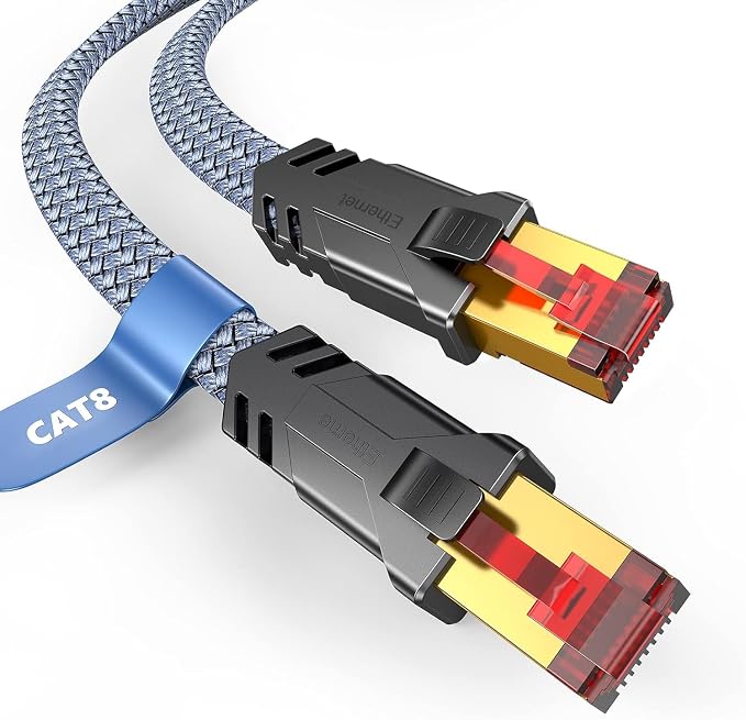 Snowkids Cat 8 Ethernet Cable 15 FT, High Speed Braided Cord, 40Gbps 2000Mhz by Snowkids