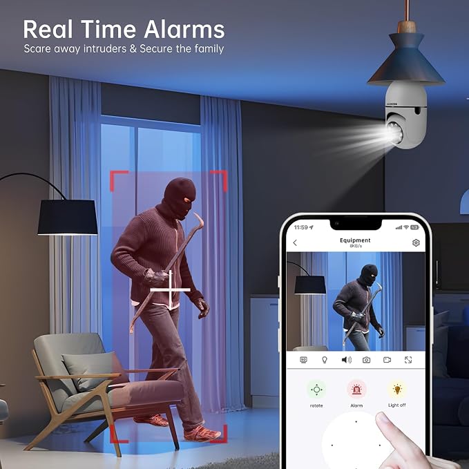 WESECUU Light Bulb Security Camera -5G& 2.4GHz WiFi 2K Security Cameras - Image 6