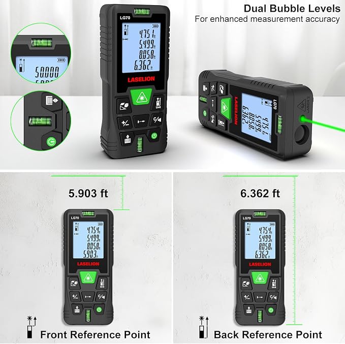 Laser Measure Device, LASELION 229ft Digital Laser Tape Measure High Accuracy - Image 4