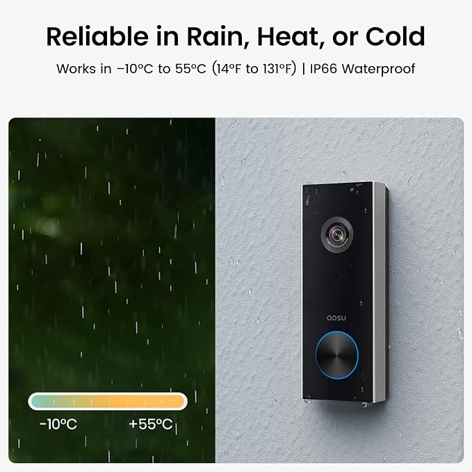 aosu Wireless Doorbell Camera, Battery-Powered Video Doorbell - Image 8