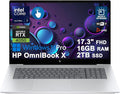 HP OmniBook X AI Laptop 17.3" FHD Touch Intel 8-core Ultra 7 256V 47 AI Tops 16GB RAM 2TB SSD GeForce RTX 4050 Thunderbolt Backlit Wi-Fi7 for Creator Designer Business Professional Win11Pro ICP Hub by Unknown