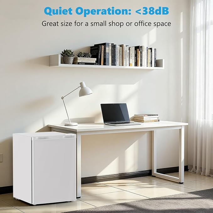 COWSAR 2.6 Cu.Ft Mini Fridge with Freezer for Bedroom Dorm, White | Single Reversible Door, 7 Temperature Settings, Energy Saving, 2 Removable Glass Shelves, Small Refrigerator for Apartment - Image 5