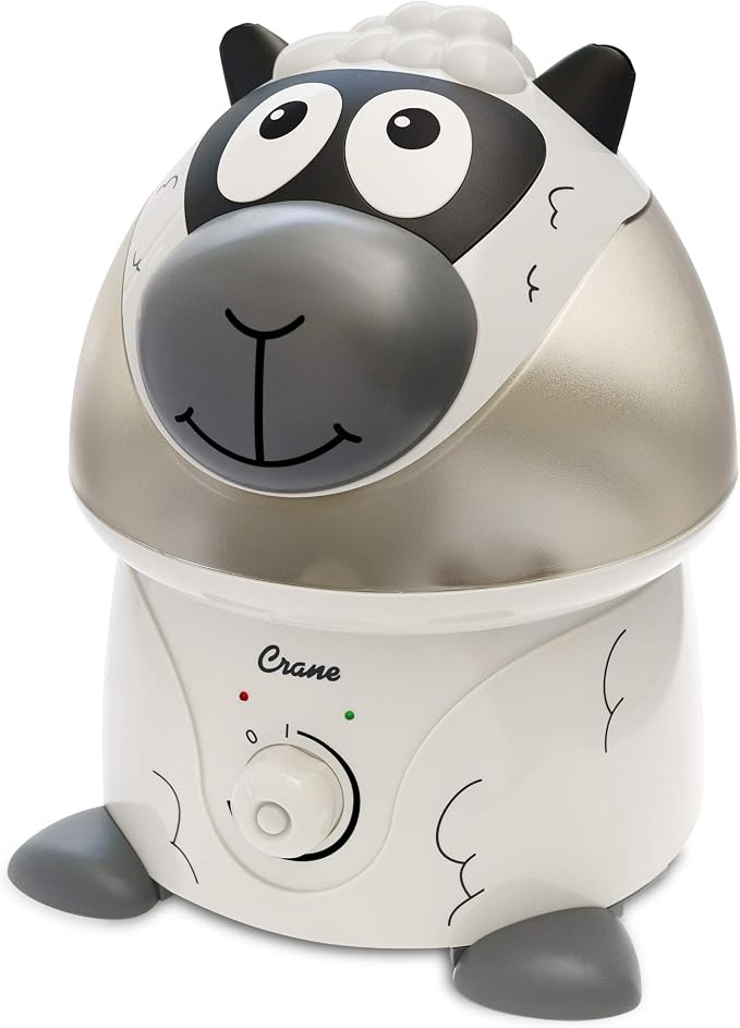 Crane Adorables Ultrasonic Humidifiers for Bedroom and Baby Nursery, 1 Gallon Cool Mist Air Humidifier for Large Room or Kid's Room, Humidifier Filters Optional, Sheep by Crane