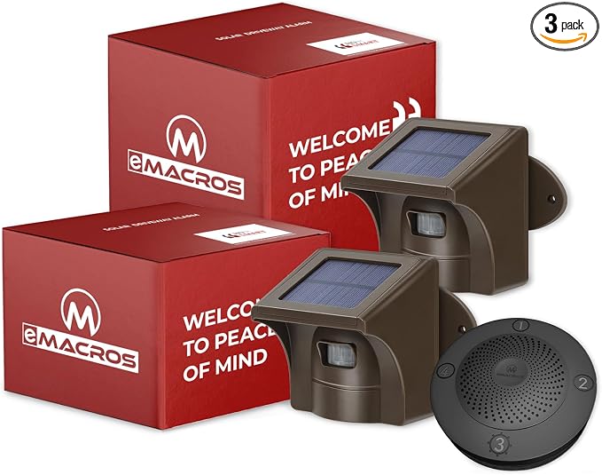 eMACROS Solar Wireless Driveway Alarm System by eMACROS