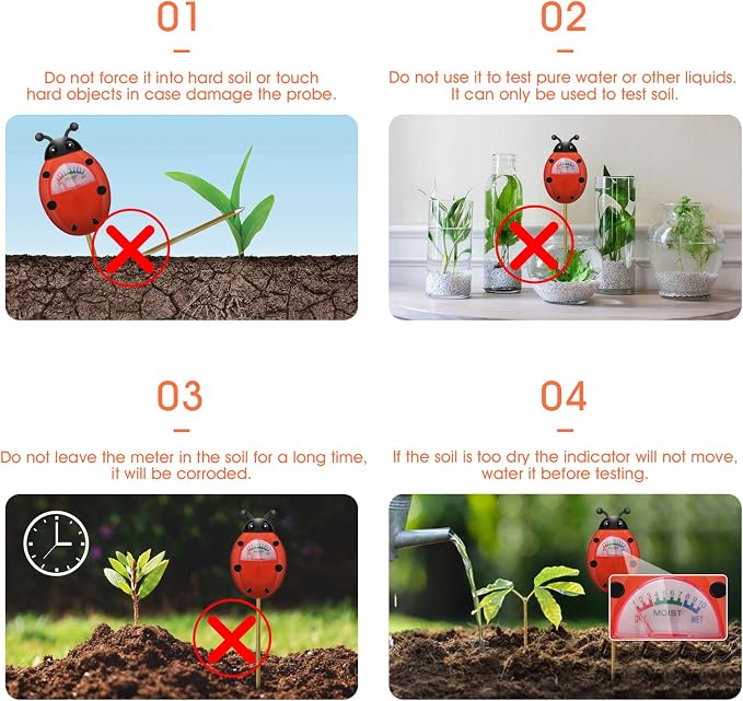 UNIWA Soil Moisture Meter, Plants Moisture Meter, Gardening Tool Kits - Image 4