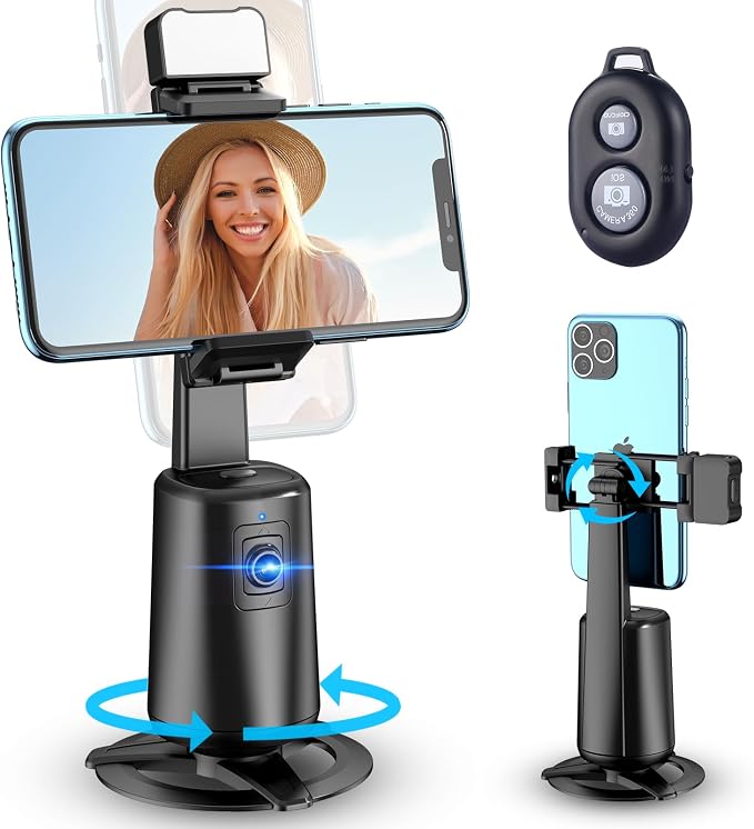 360° Auto Face Tracking Tripod for Phones, Gesture Control & Remote, Smart by jiangler