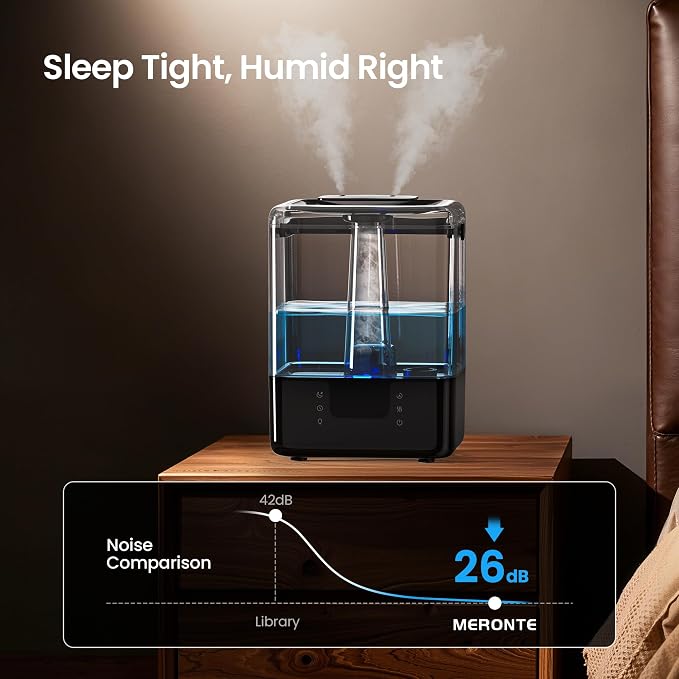 Smart Humidifiers for Bedroom Home, 6L Cool Mist Top Fill Humidifier Large Room with Essential Oil Diffuser, Touch/APP/Voice Control, NightLight Humidifiers for Nursery & Plants (Black, 1Pack) - Image 5